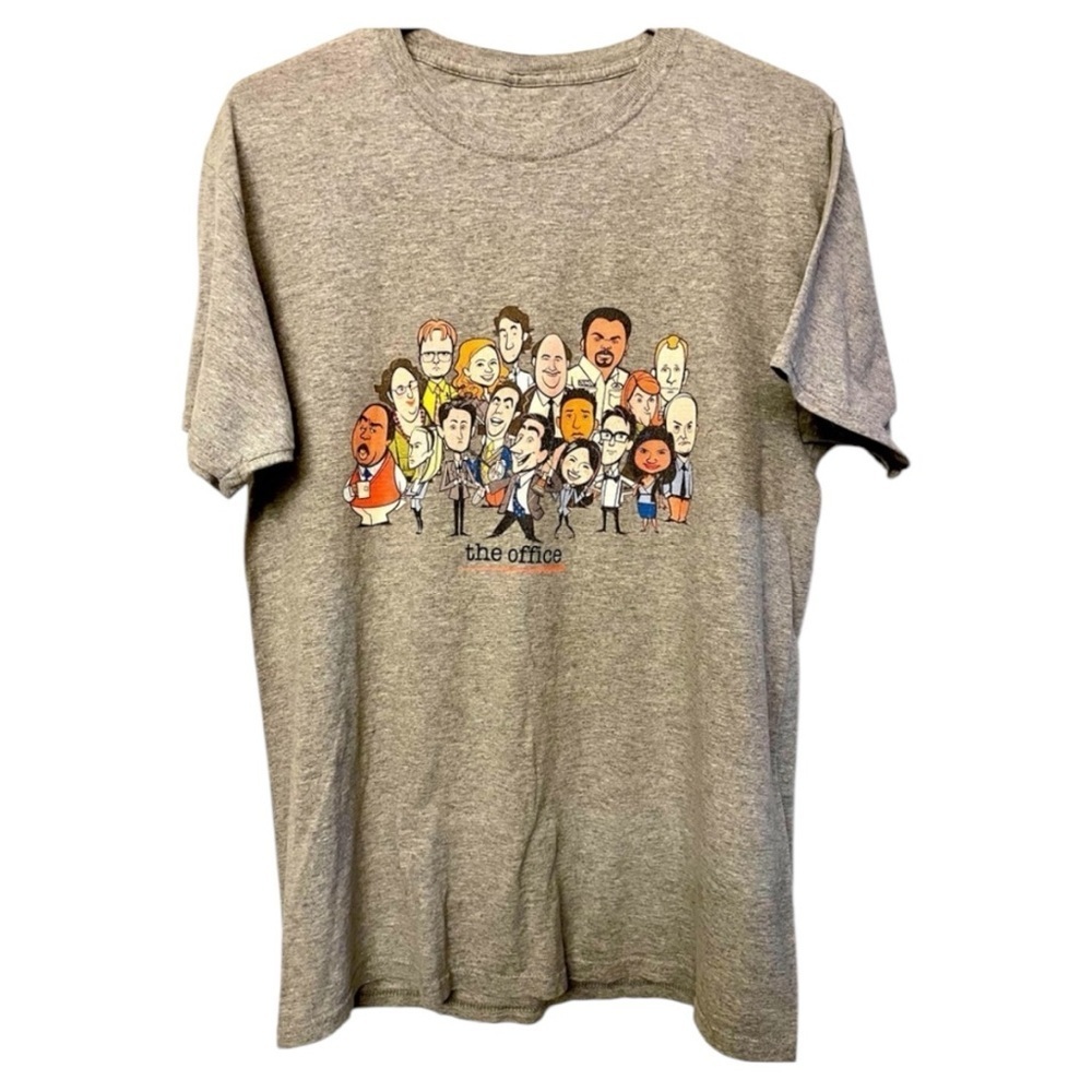 THE OFFICE Comedy TV Show Steve Carell Gray Short Sleeve Unisex T Shirt Size Med